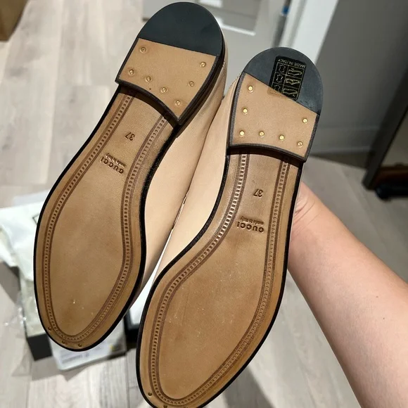 Gucci Horsebit Nude Beige Leather Women’s Loafers 37 IT - Picture 5 of 6